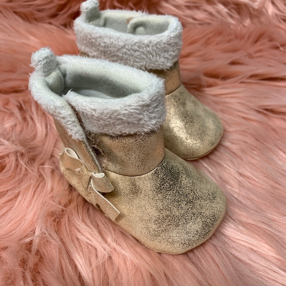 Rose gold 3-6 month baby boots